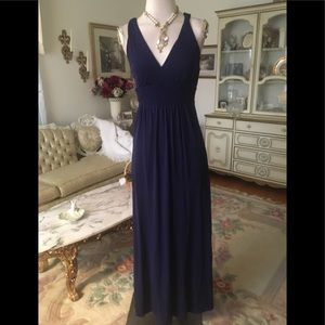 Maeve Navy Blue weaved bodice/2 pockets dress size 2